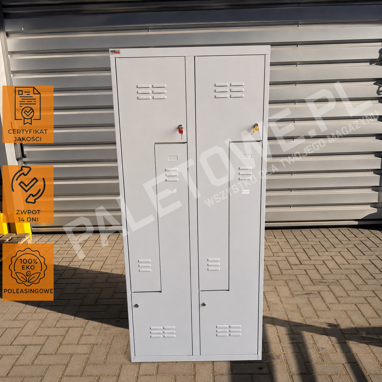 Szafka BHP Ubraniowa typ "L" pracownicza 4 komory 180cm / 80cm / 48cm