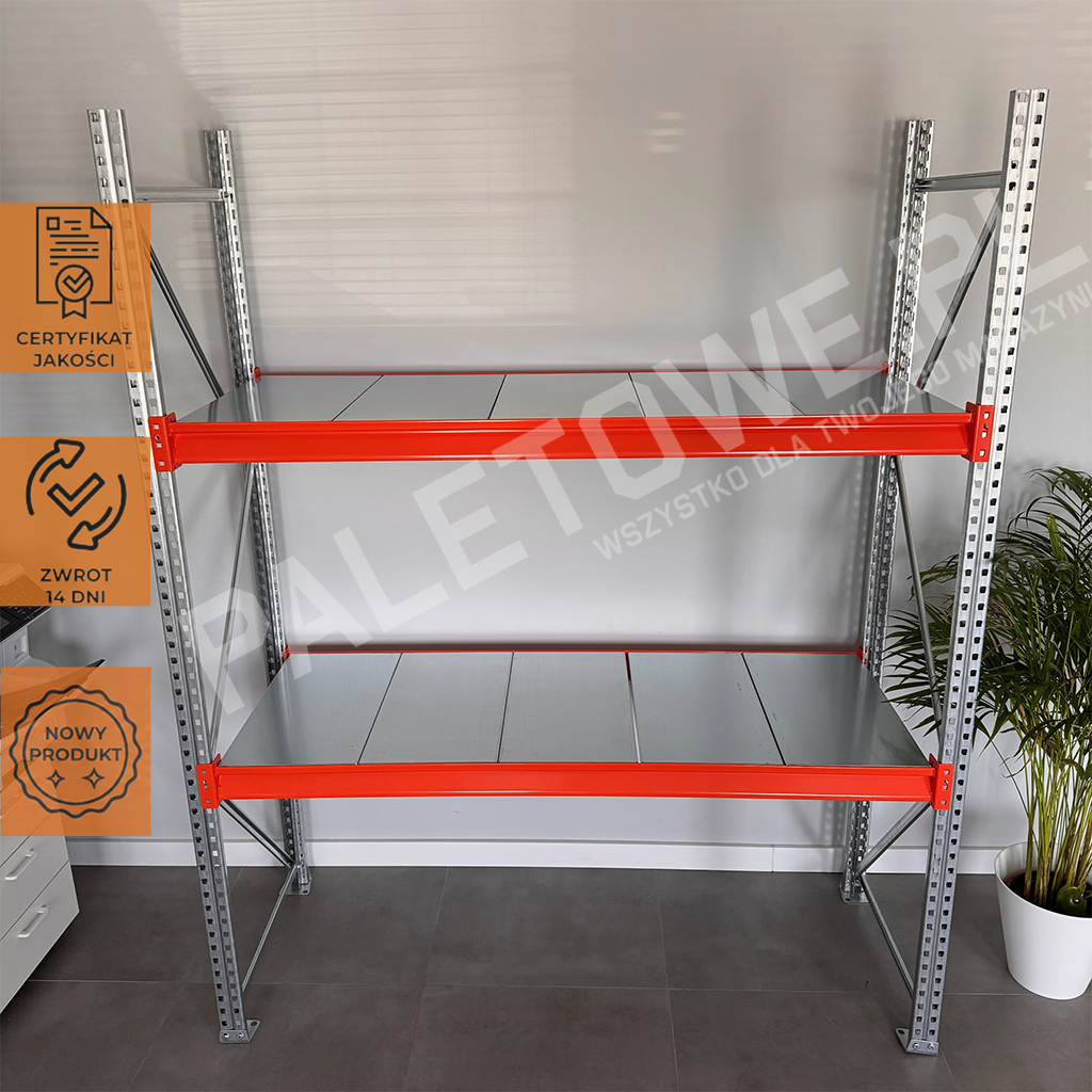 Regał półkowy 3 półki wysokość 200cm długość 150cm z wypełnieniem HAYRAX