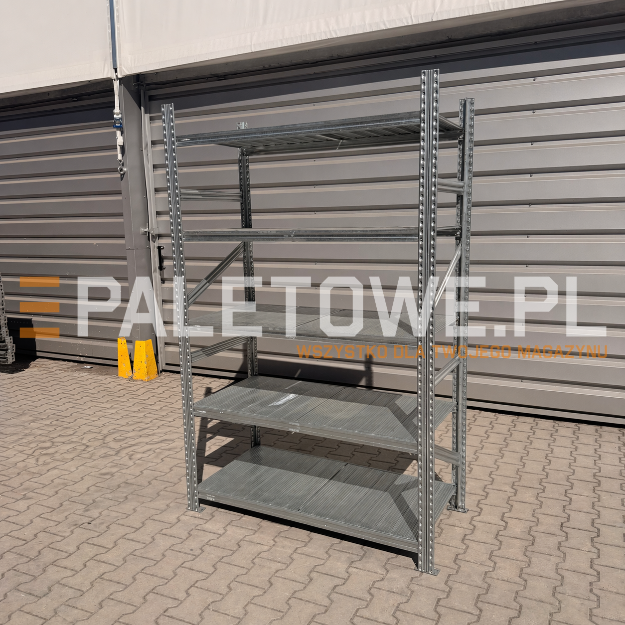 Regał półkowy 5 półek wysokość 250cm długość 120cm z wypełnieniem Metalsistem - obrazek 2