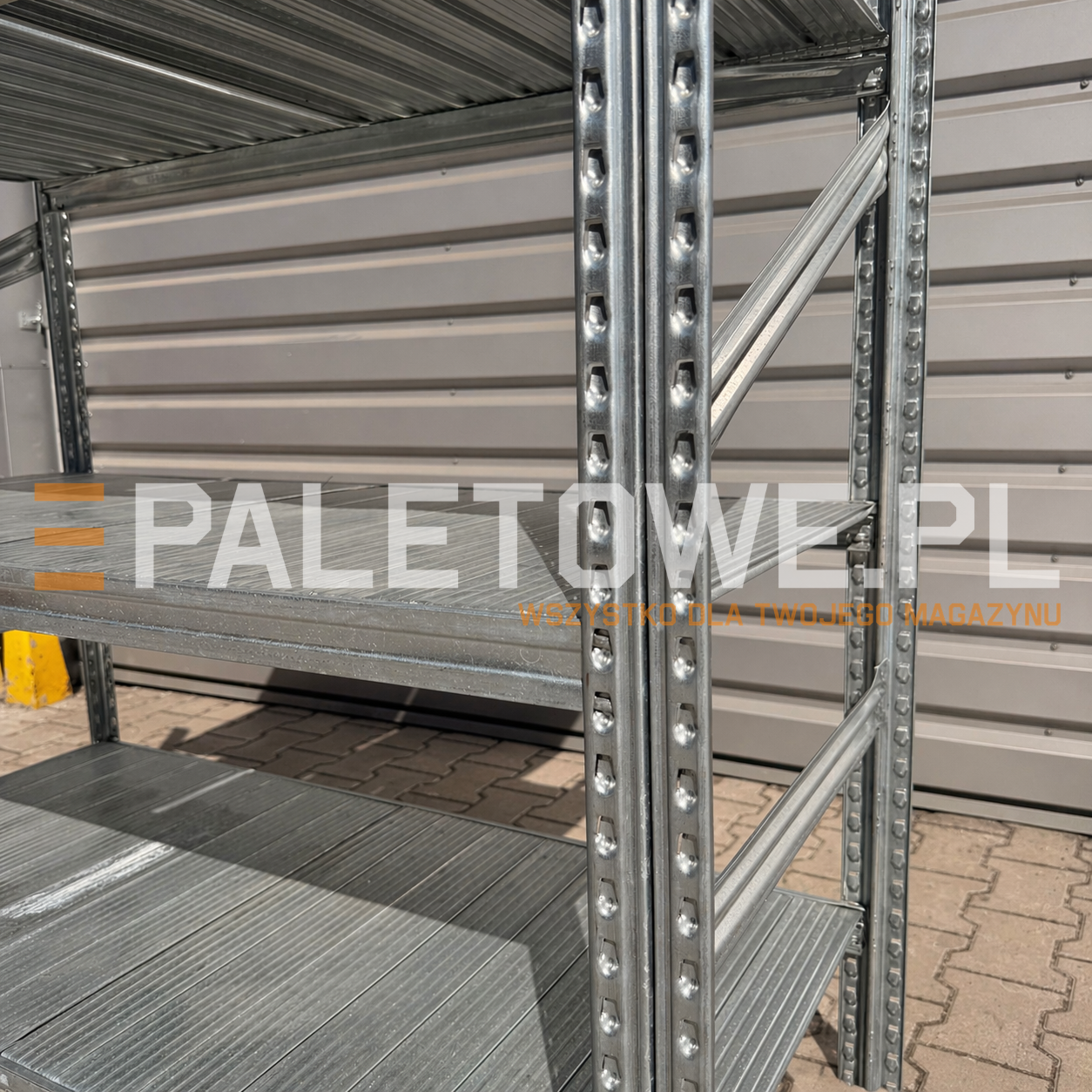 Regał półkowy 5 półek wysokość 250cm długość 120cm z wypełnieniem Metalsistem - obrazek 3