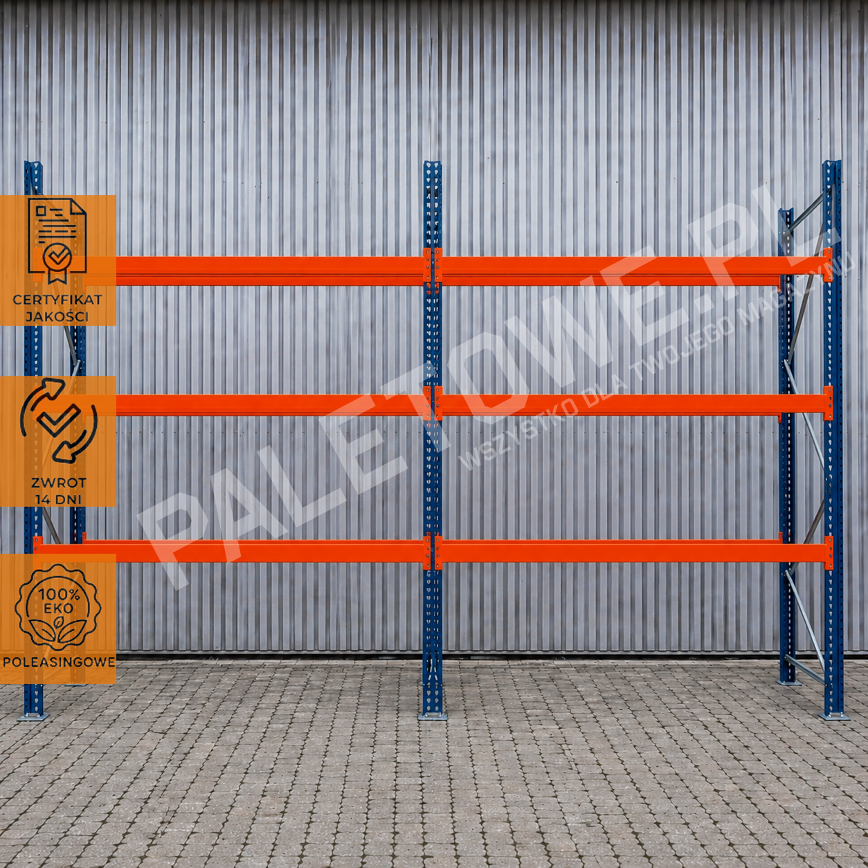 Regał magazynowy na 32 palety wysokość 450cm długość 360cm Mecalux